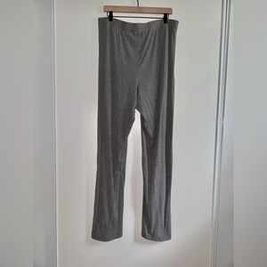 Skims Loose Wide Leg Grey Ribbed Lounge Pants Women’s Size XL Spandex Blend
